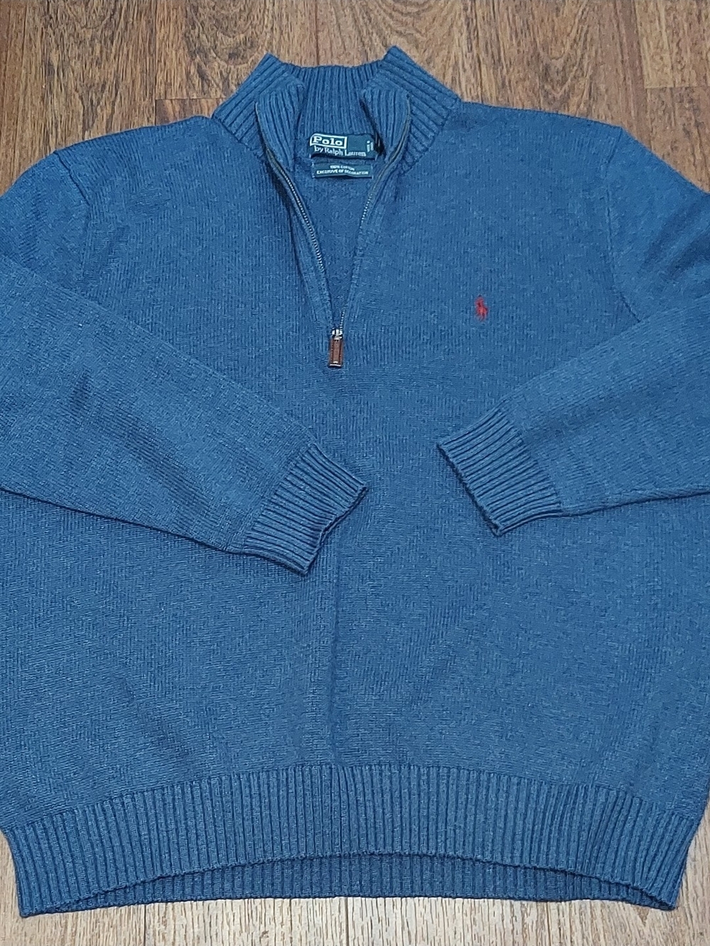 Polo Ralph Lauren Sweater Mens XXL 2XL Blue 1/4 Zip Pullover